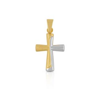 MUAU Schmuck  Anhänger Kreuz Gelbgold 750, 23x13mm 