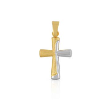 Pendentif croix or jaune 750, 23x13mm