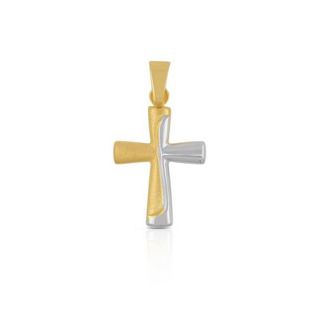 MUAU Schmuck  Anhänger Kreuz Gelbgold 750, 23x13mm 