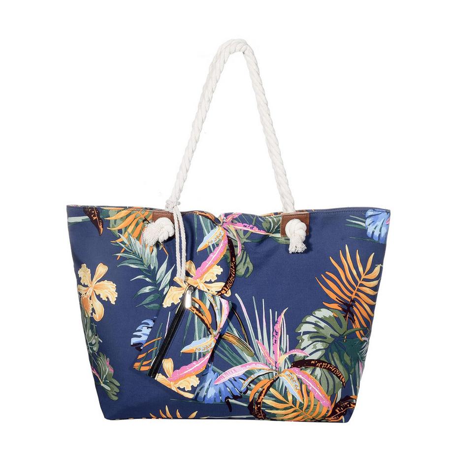 Große wasserabweisende Strandtasche mit Reißverschluss