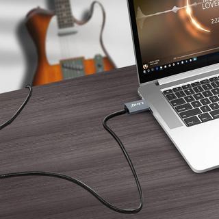 Avizar  Câble Audio USB / Jack 6.35mm LinQ Gris 