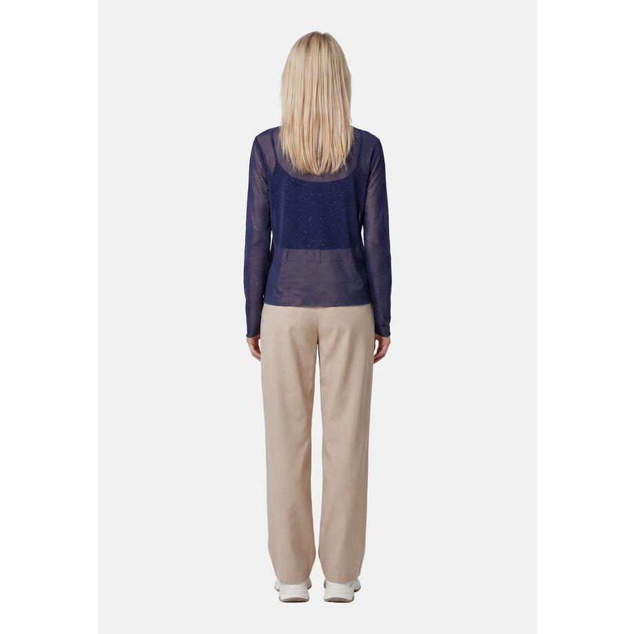 Chiara Ferretti Blusa maniche lunghe trasparente con dettaglio scintillante  