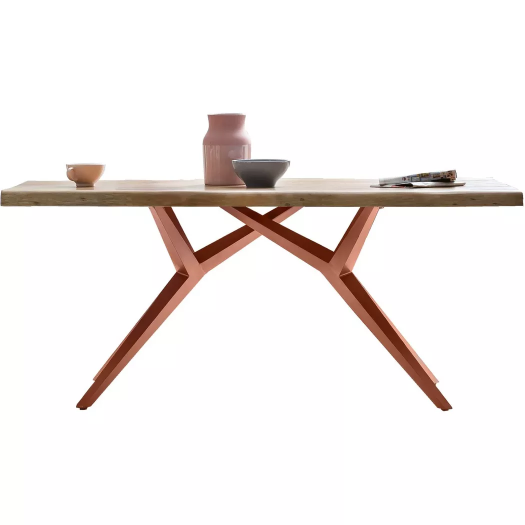 SIT Esstisch "Sofia mit Baumkante & extravagantem Metallgestell im Design-Mix" Baumkante wie gewachsen trifft auf extravagantes Metallgestell