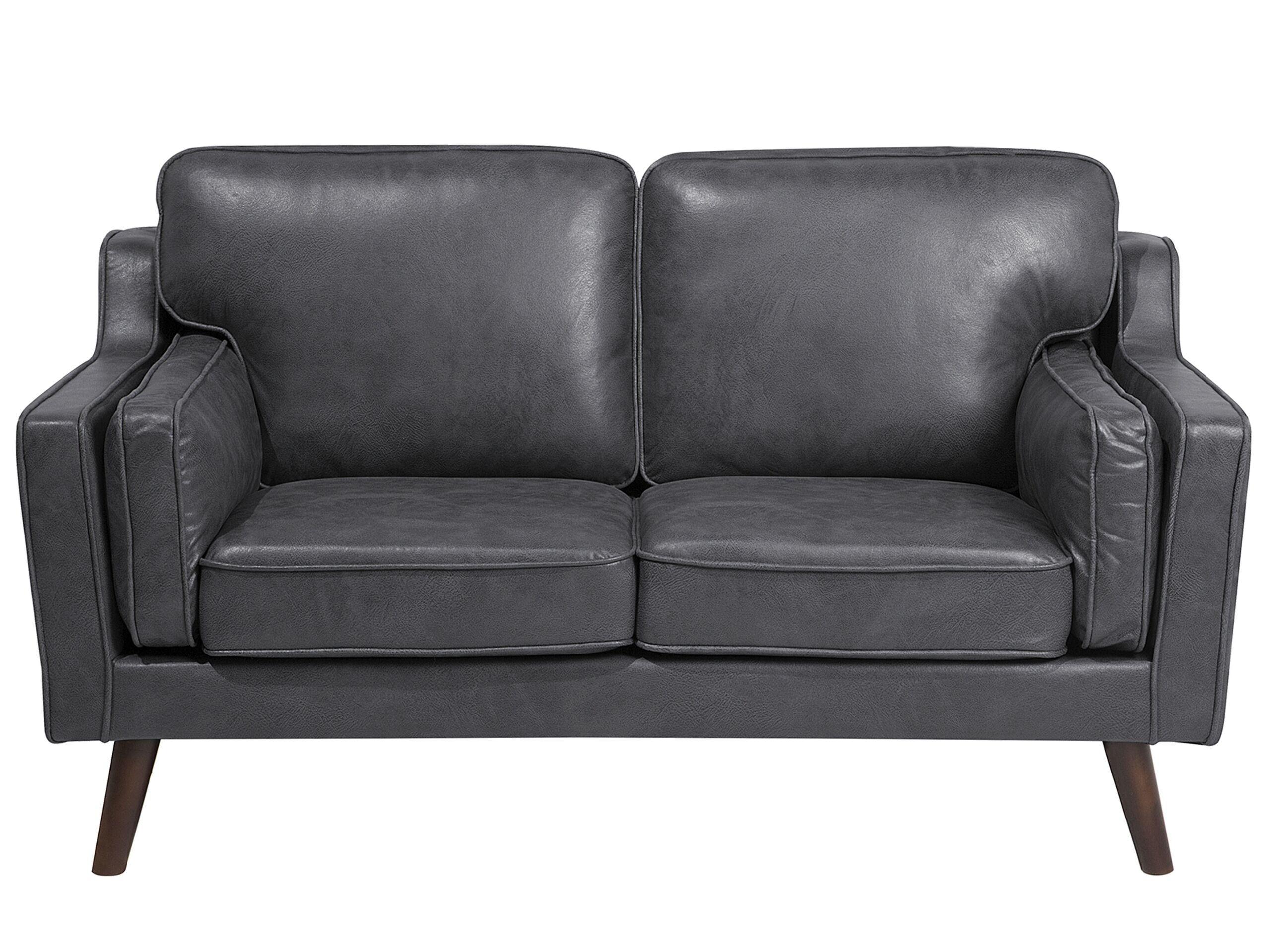 Beliani 2 Sitzer Sofa aus Kunstleder Retro LOKKA  