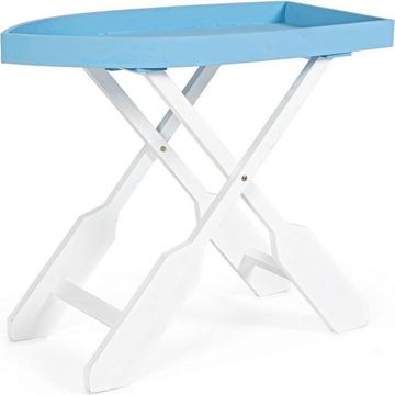 Table pliante Gozzo blanc-bleu clair L