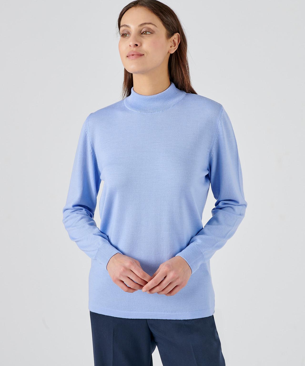 Damart  Pullover aus reiner Merinowolle mit Stehkragen. 