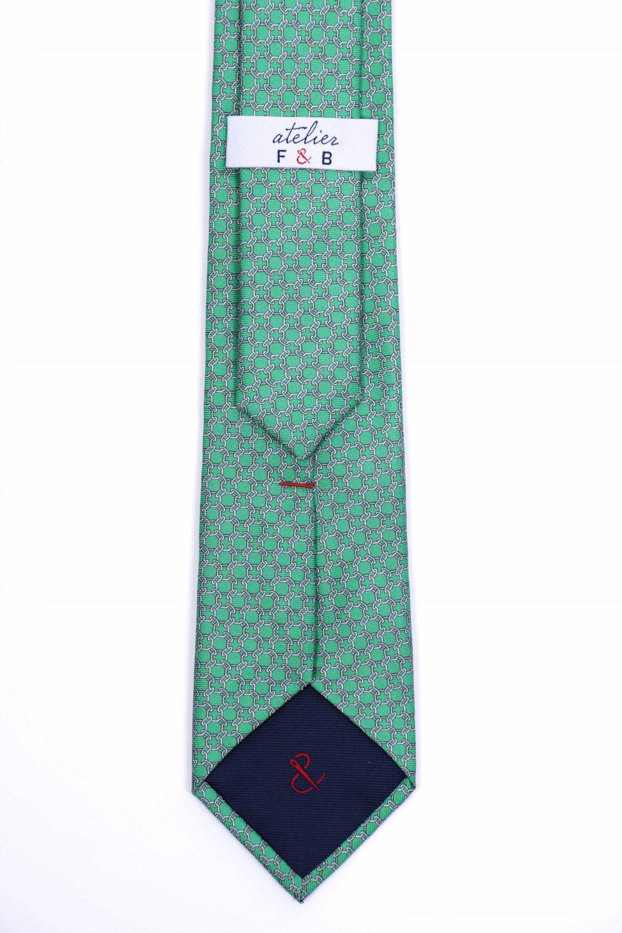 Atelier F&B  Cravate à micro-motif en soie 