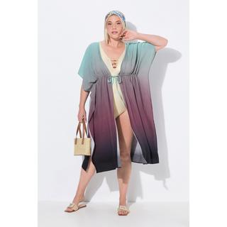 Ulla Popken Caffettano Sfumato Palme Scollo a V Mezza Manica  