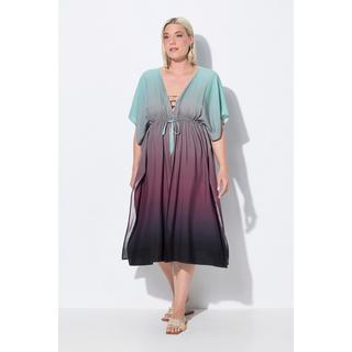 Ulla Popken Caffettano Sfumato Palme Scollo a V Mezza Manica  