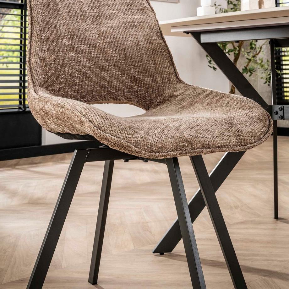 mutoni Chaise de salle à manger Swivel Rich champagne  