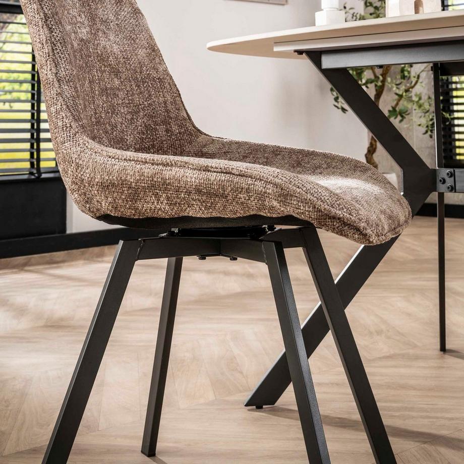 mutoni Chaise de salle à manger Swivel Rich champagne  