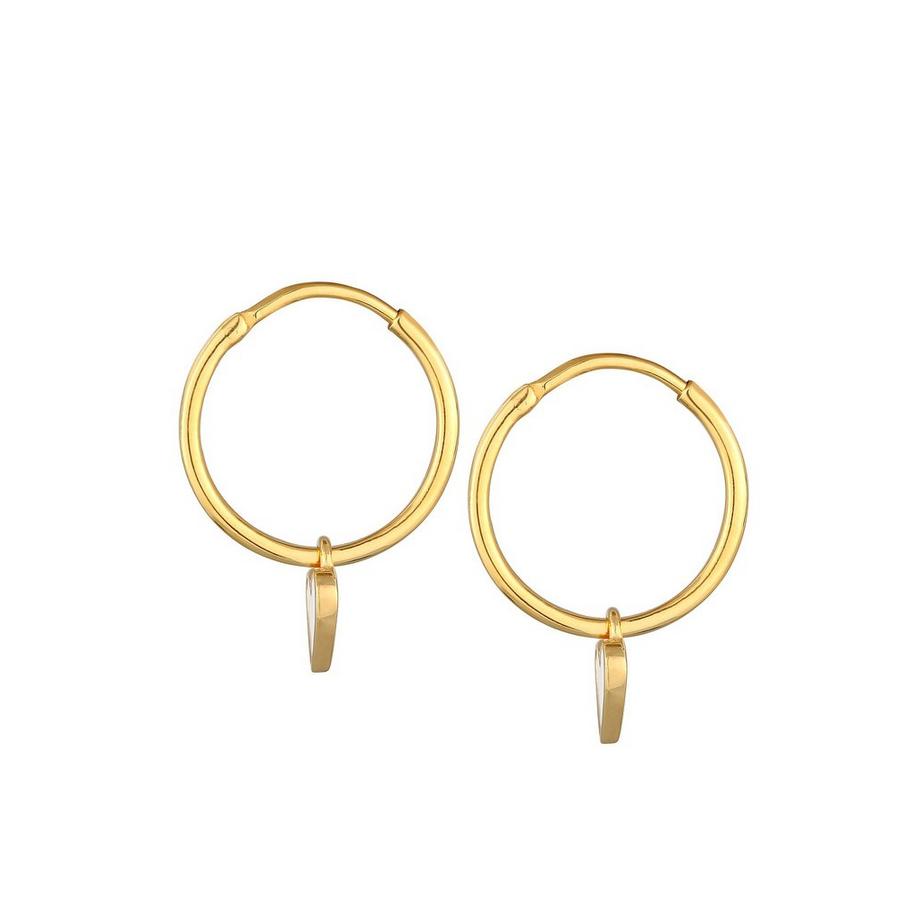 Elli  Ohrringe Creolen Hänger Herzen Emaille 925 Sterling Silber 