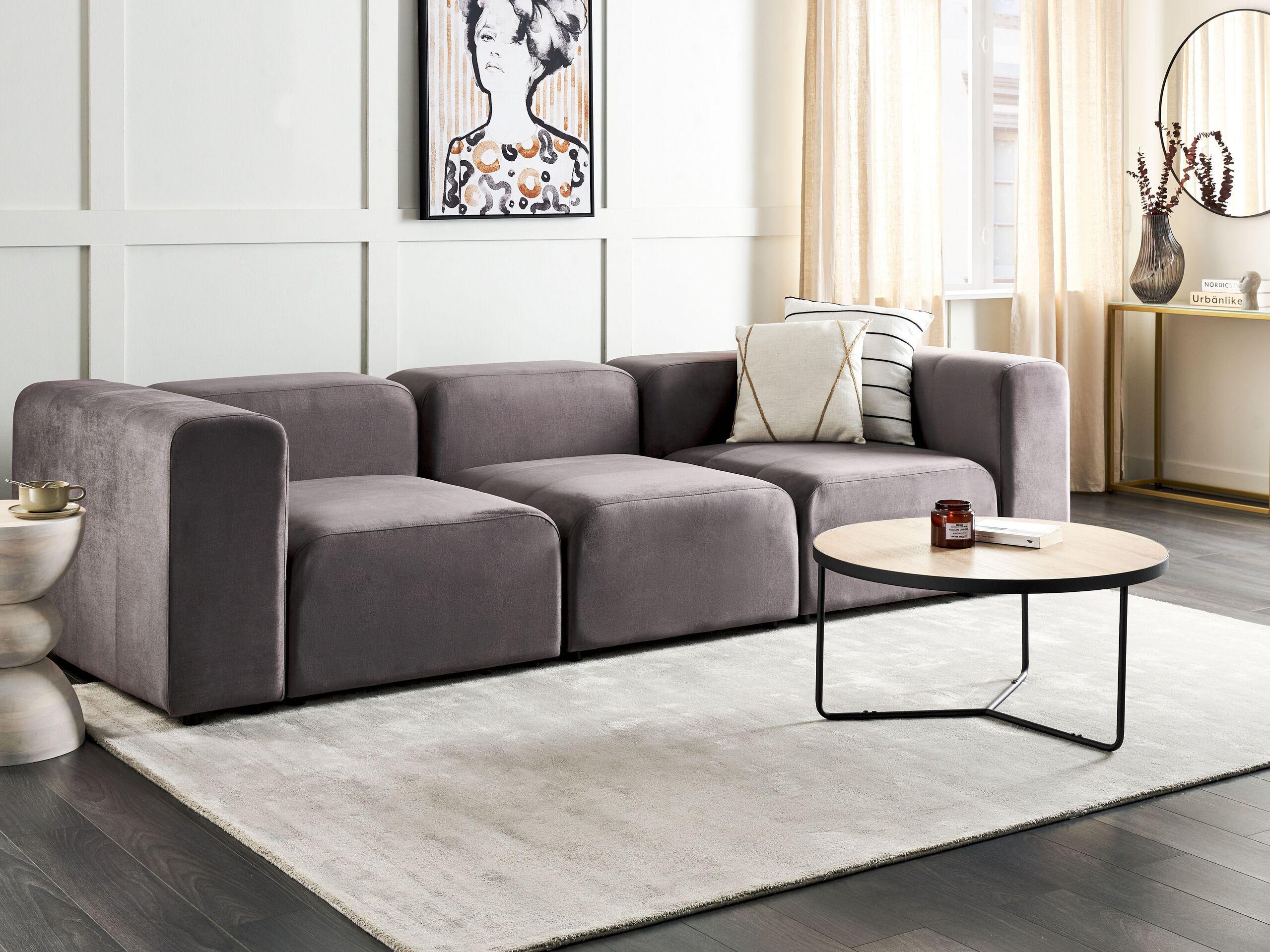 Beliani 3 Sitzer Sofa aus Samtstoff Modern FALSTERBO  