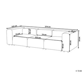 Beliani 3 Sitzer Sofa aus Samtstoff Modern FALSTERBO  