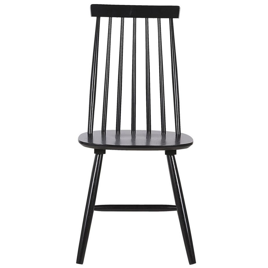 Beliani Esszimmerstuhl 2er Set aus Gummibaumholz Landhausstil BURBANK  