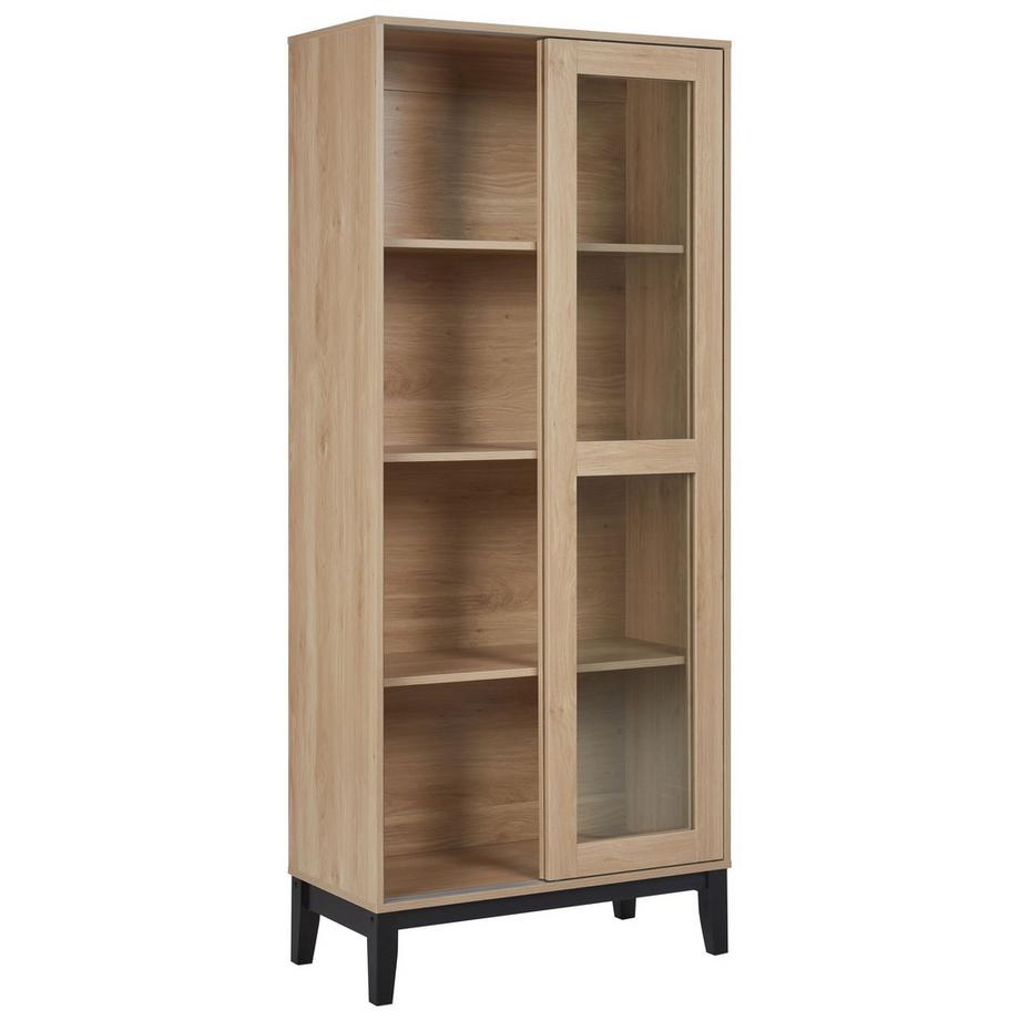 Beliani Vitrine mit Glastüren aus MDF-Platte Skandinavisch RUMSON  
