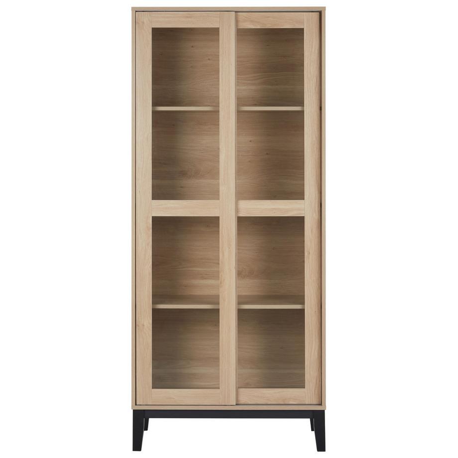 Beliani Vitrine mit Glastüren aus MDF-Platte Skandinavisch RUMSON  