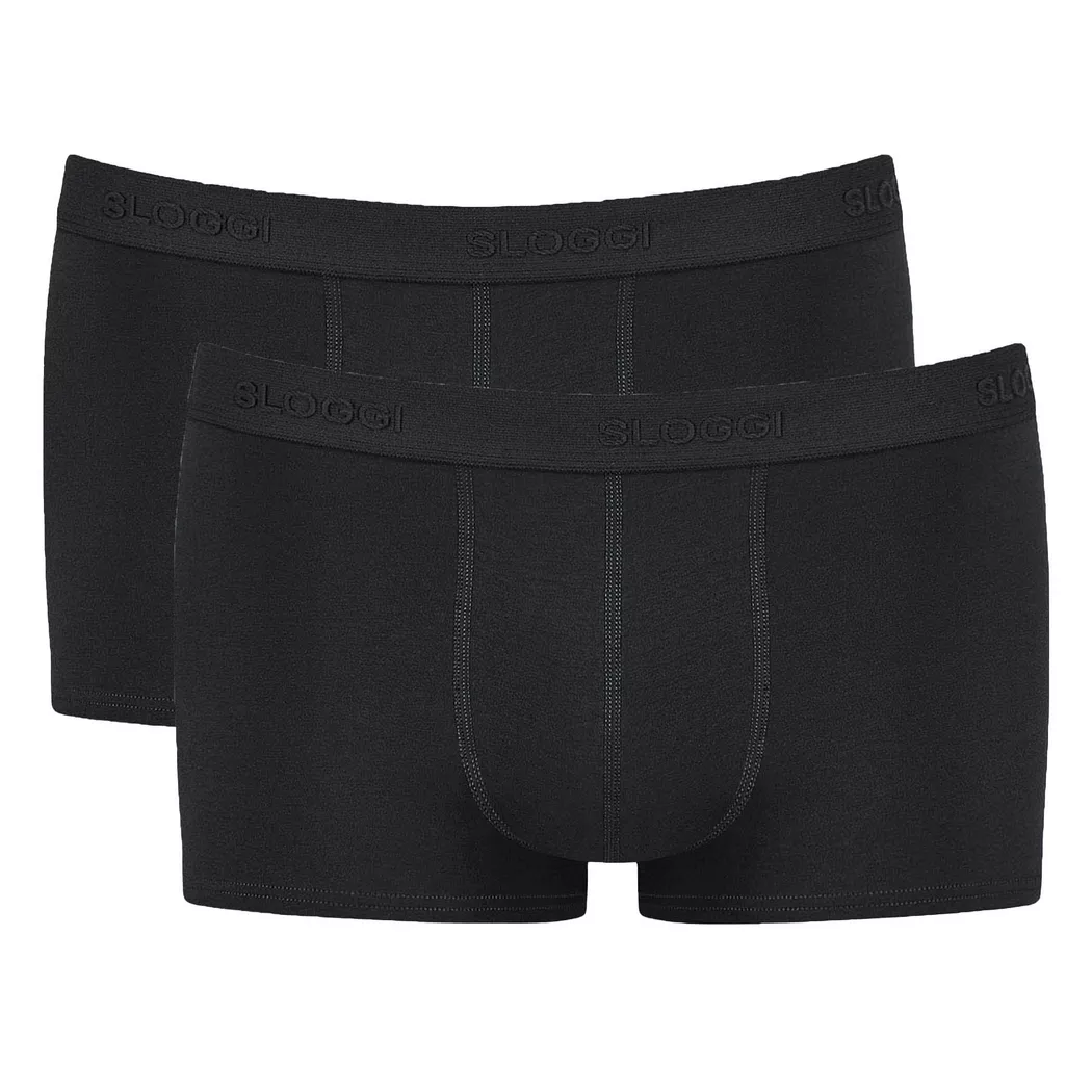 2 Pack Black 24/7 Basic Natural Cotton Hipster Briefs Men's 32 Mens - Sloggi