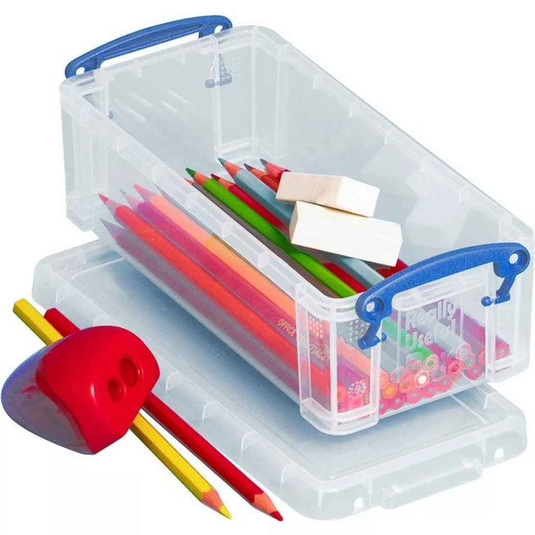 Really Useful Box Pencil Box 0.9 Litre, Clear