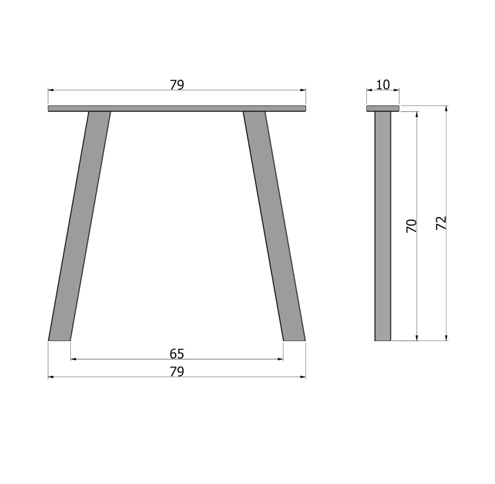 mutoni Structure de table Tablo en chêne forme A (lot de 2)  