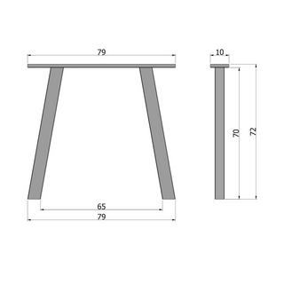 mutoni Structure de table Tablo en chêne forme A (lot de 2)  