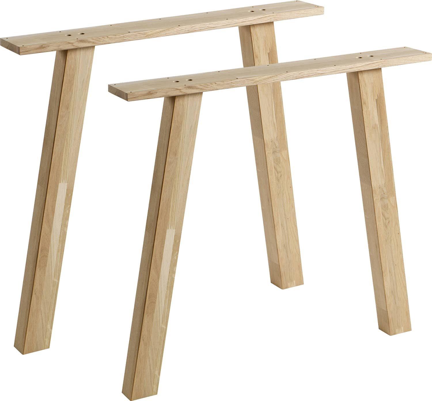 mutoni Structure de table Tablo en chêne forme A (lot de 2)  