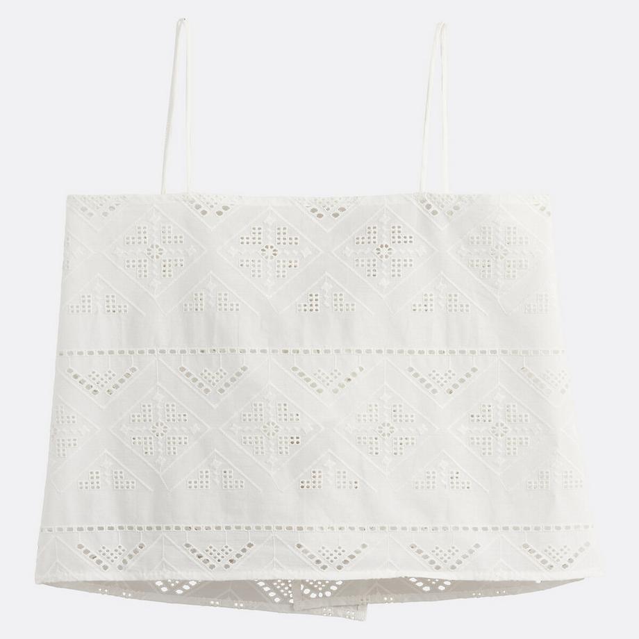 La Redoute Collections Top mit schmalen Trägern englische Stickerei  