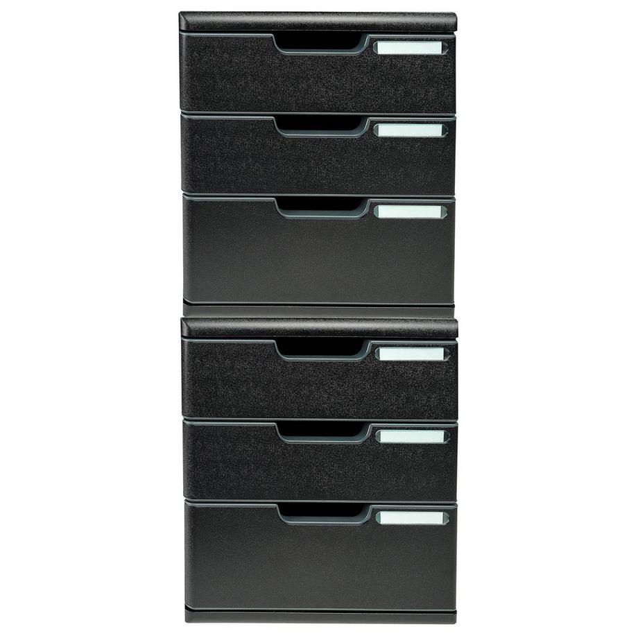 Exacompta Module de classement Modulo Ecoblack 3 tiroirs fermés  