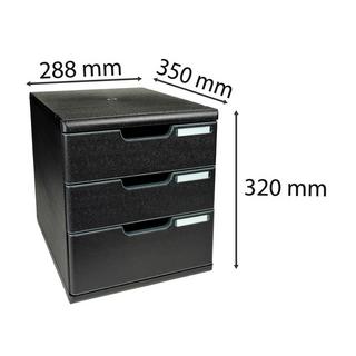 Exacompta Schubladenbox MODULO A4, 3 geschlossene Schubladen  