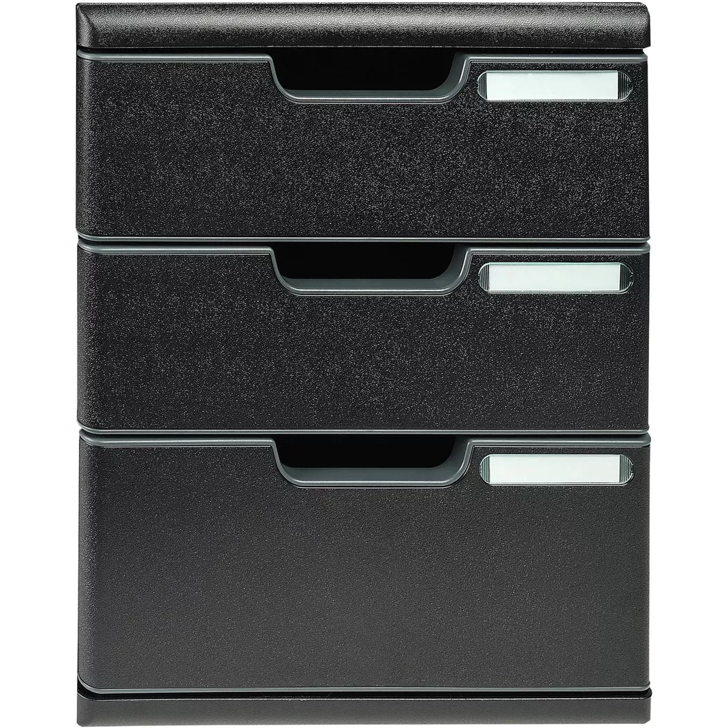 Exacompta EcoBlack Modulo A4 - 3 Drawers Black