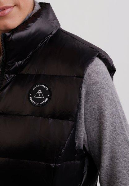 CASH-MERE.CH Gilet in Piumino Fodera Cashmere Effetto Lucido  