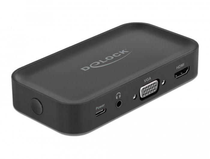 DeLock  DeLOCK Display wireless Adattatore USB Type-C Full HD - HDMI + VGA con lettore di schede e Hub 