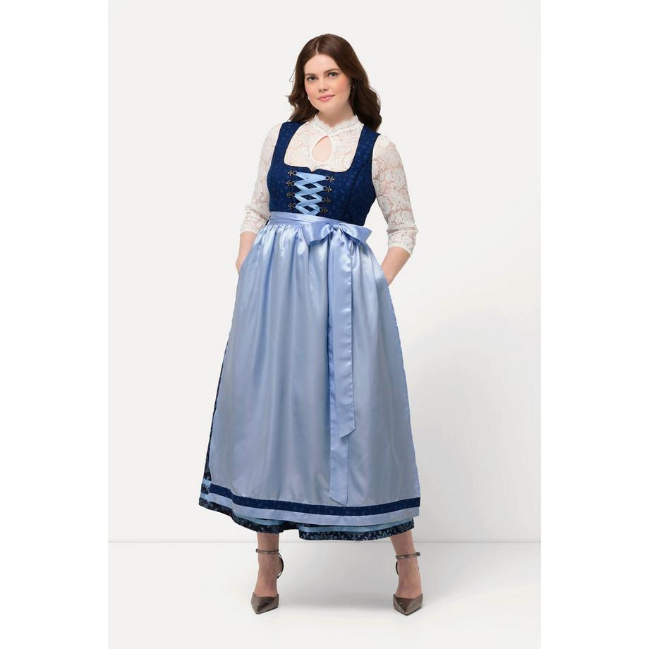 Ulla Popken Dirndl Fermeture Éclair Encolure Carrée Sans Manches  