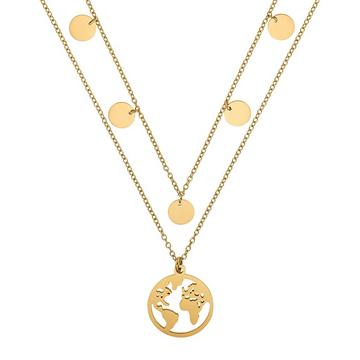 Weltkette mit 5 Plättchen poliert