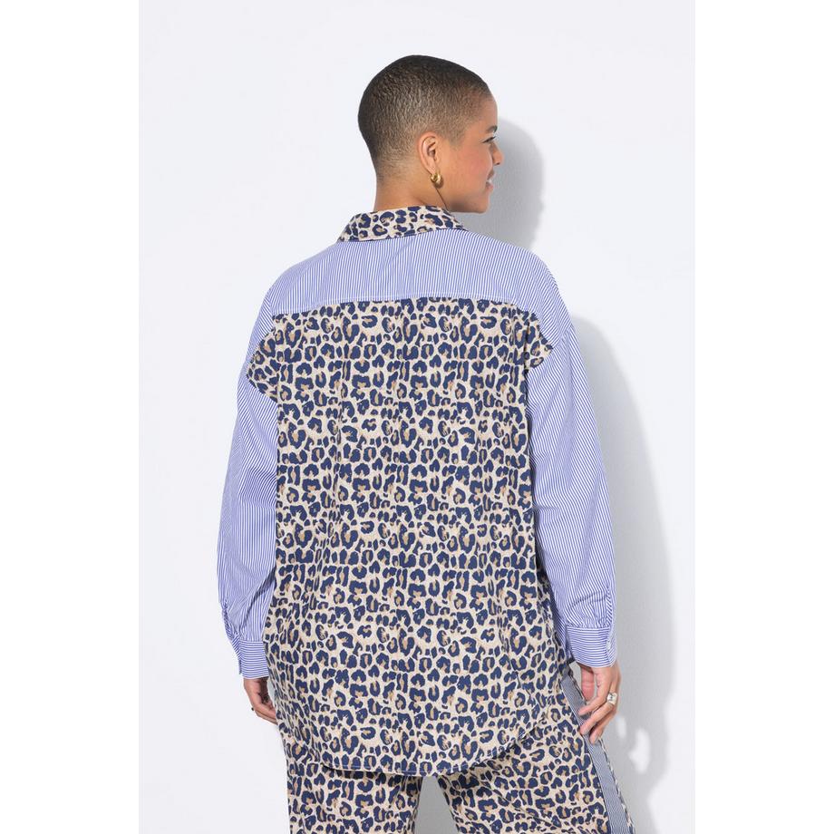 Studio Untold Chemisier oversize Imprimé Léopard Rayures  