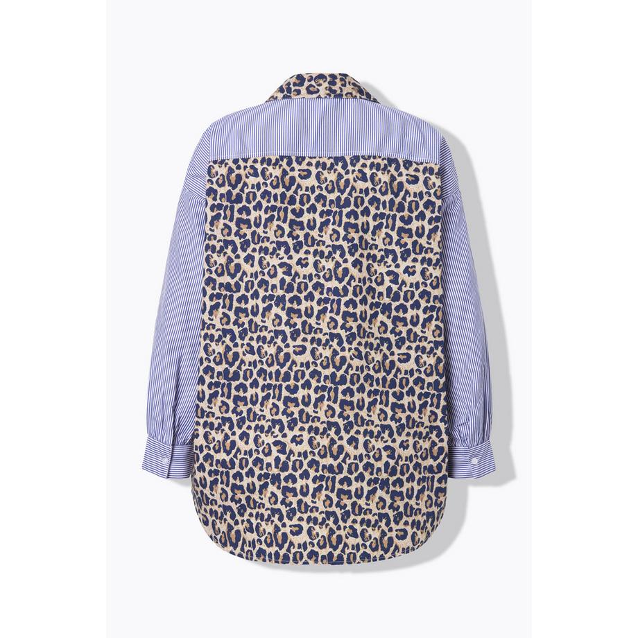 Studio Untold Chemisier oversize Imprimé Léopard Rayures  