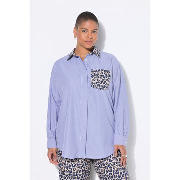 Chemisier oversize, imprimé léopard/rayures
