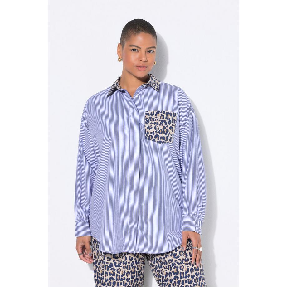 Studio Untold Chemisier oversize Imprimé Léopard Rayures  