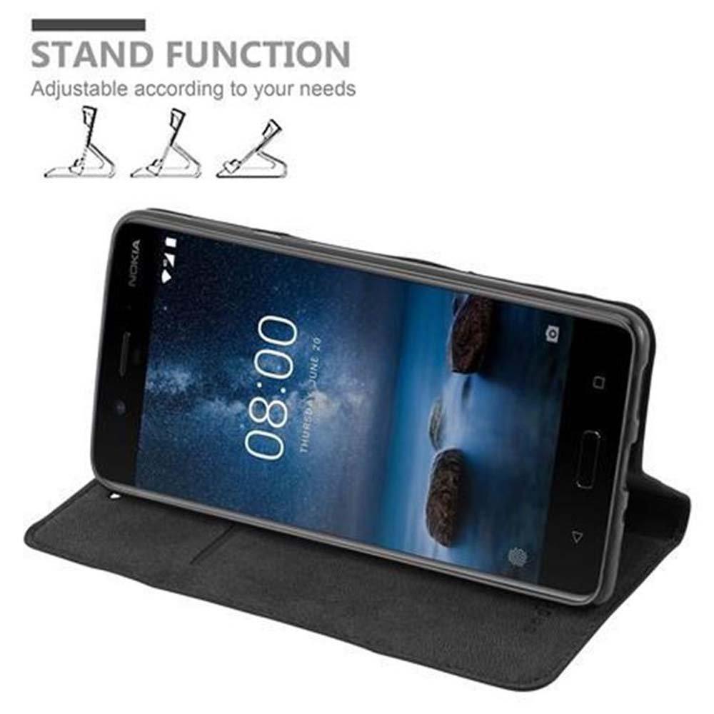 Cadorabo  Housse compatible avec Nokia 8 2017 - Coque de protection avec fermeture magnétique, fonction de support et compartiment pour carte 