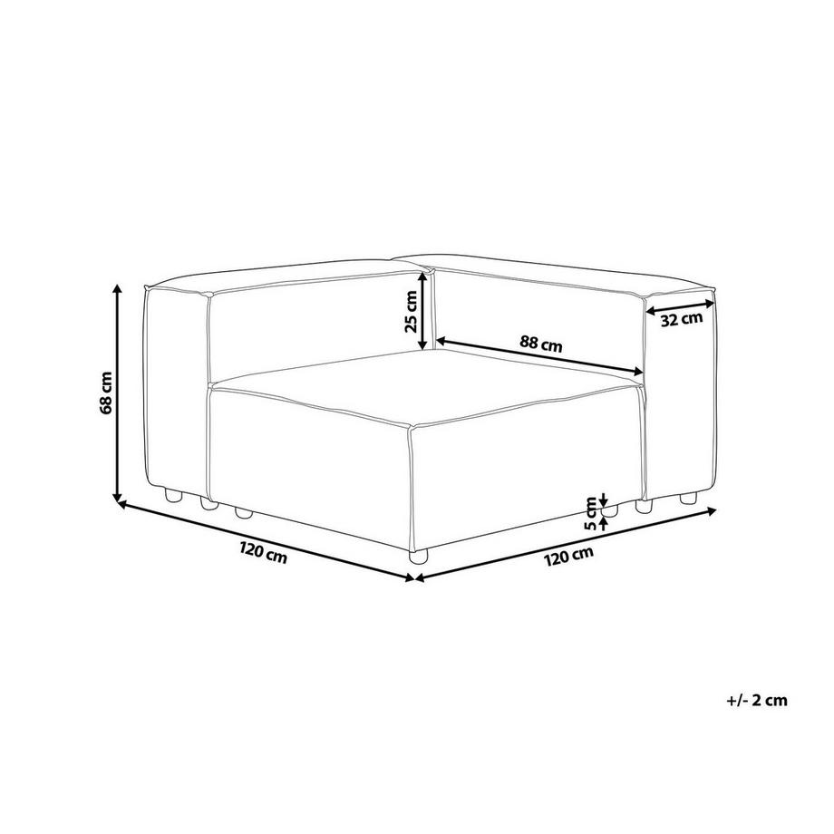 Beliani Module d'angle à gauche en Velours côtelé  ARDAL  