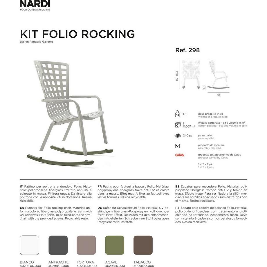 NARDI outdoor Pattini per sedia a dondolo Folio  