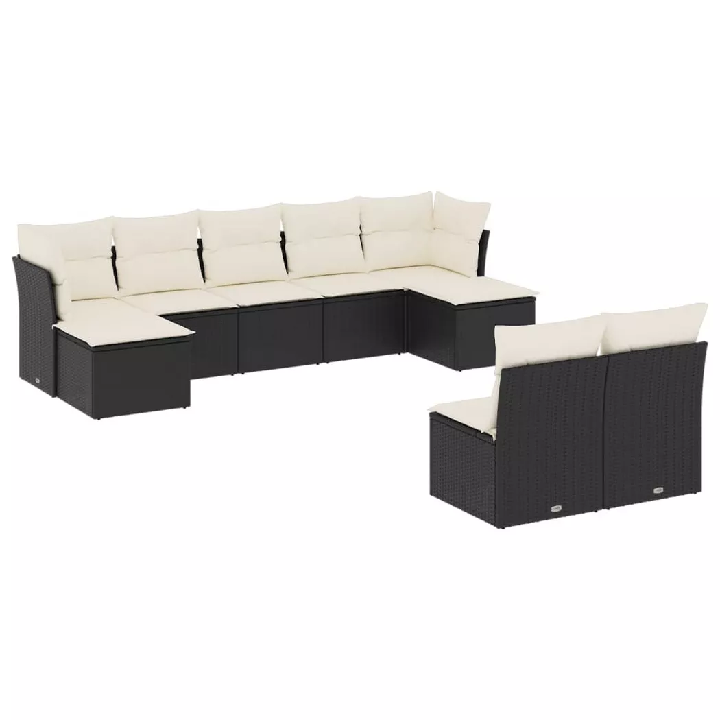 VidaXL - Garten sofagarnitur poly-rattan, One Size, Schwarz