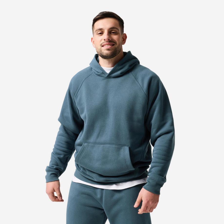 Sweat de sport en coton à capuche homme, bleu foncé