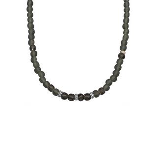 Kuzzoi  Halskette Recycelte Glas Olive Perlen Beads 925 Silber 