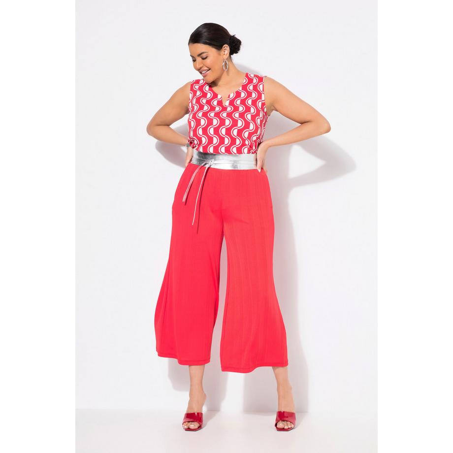 Ulla Popken Struktur Culotte wadenlang gerades Bein Elastikbund  