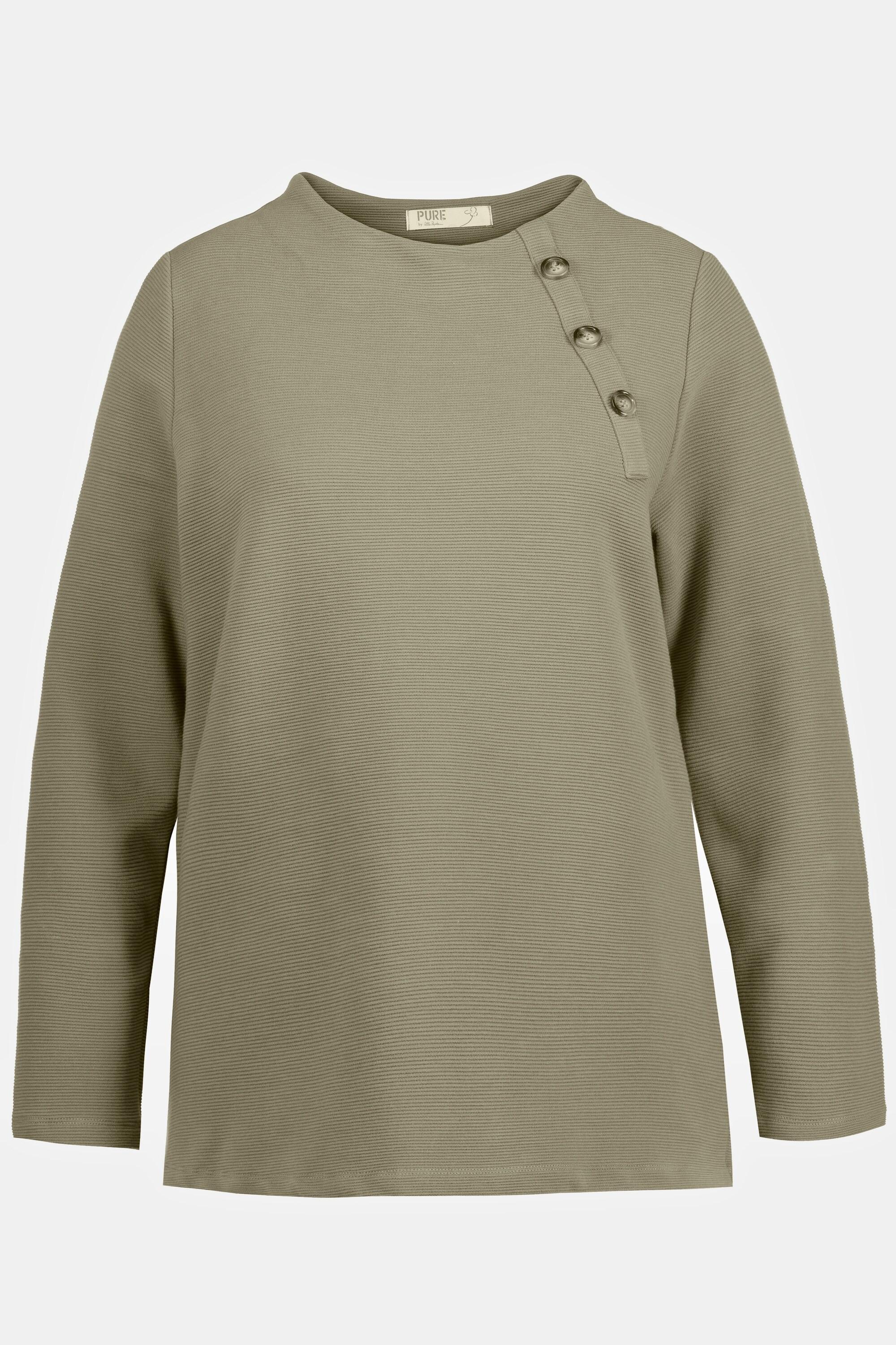 Ulla Popken  Sweatshirt, Ottoman-Struktur, Stehkragen, Langarm 