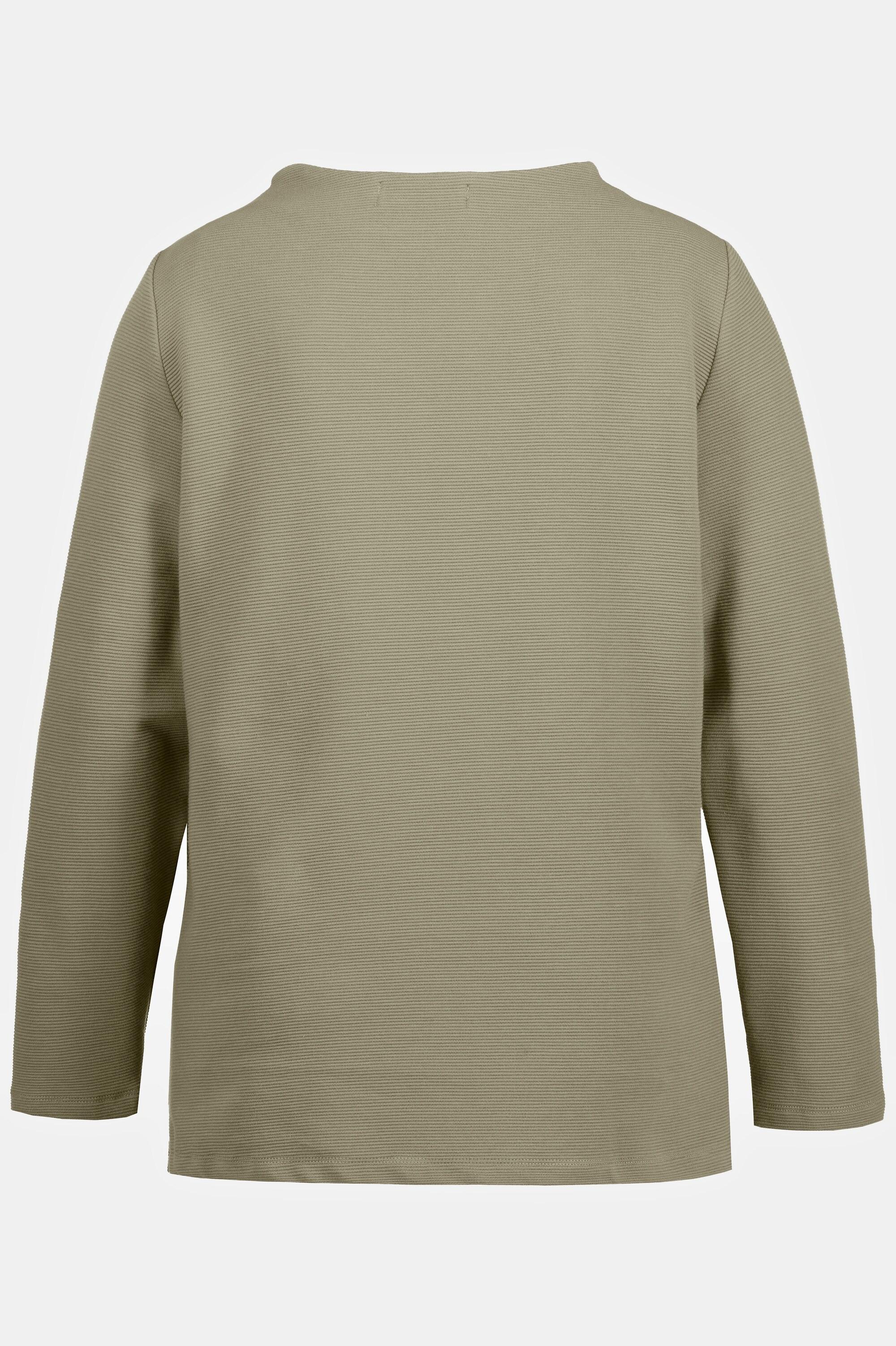 Ulla Popken  Sweatshirt, Ottoman-Struktur, Stehkragen, Langarm 