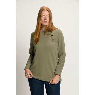 Ulla Popken  Sweatshirt, Ottoman-Struktur, Stehkragen, Langarm 