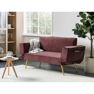 Beliani Schlafsofa aus Samtstoff Glamourös SAARELA  