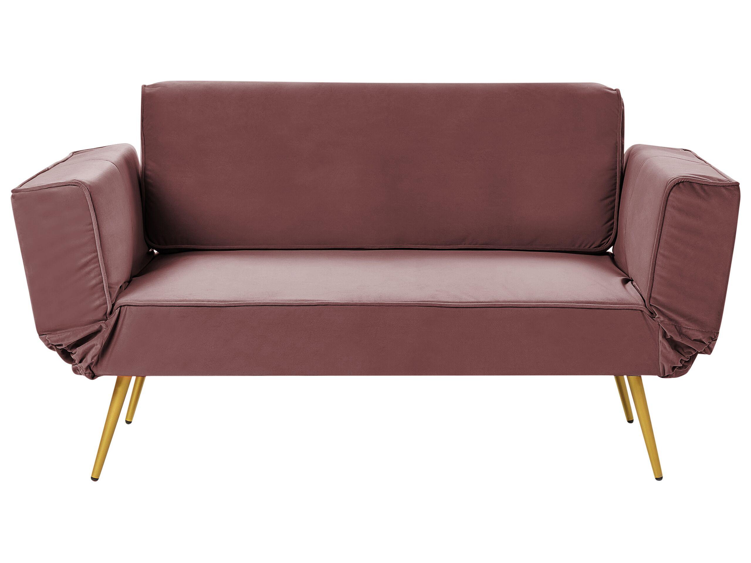 Beliani Schlafsofa aus Samtstoff Glamourös SAARELA  